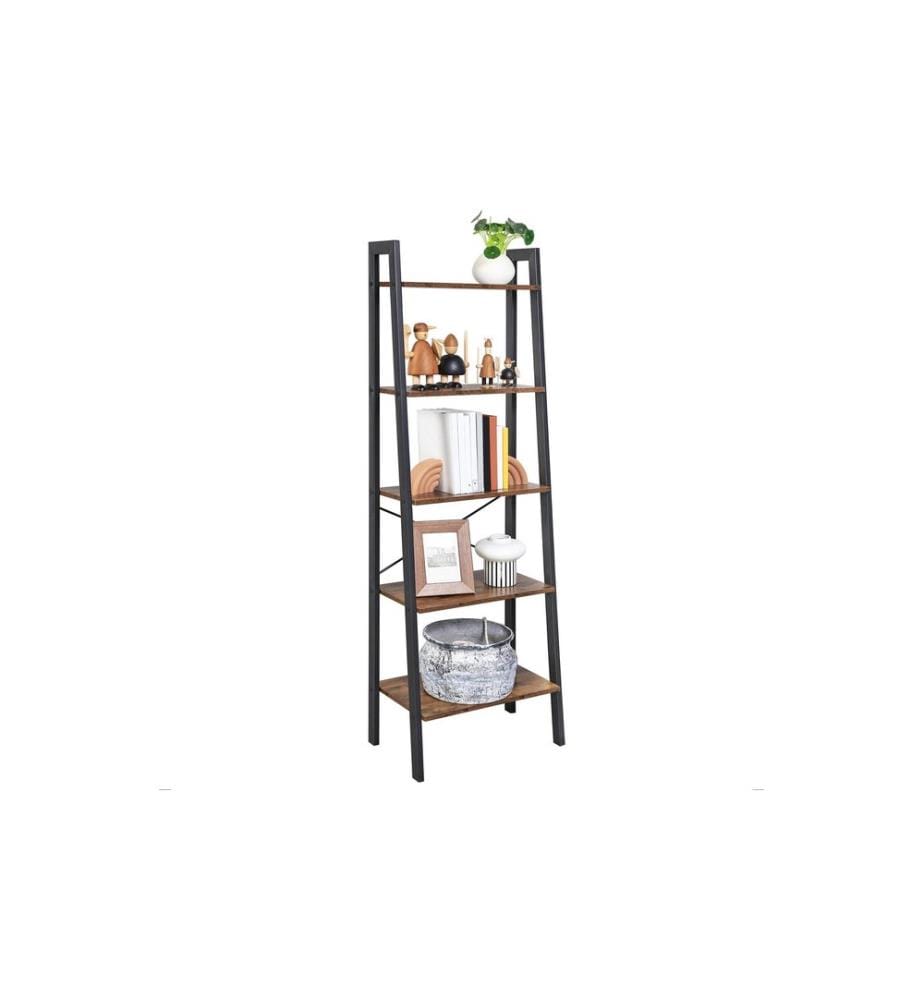 VASAGLE - Regal mit 5 Ebenen 56 x 172 cm, Schwarz/Braun