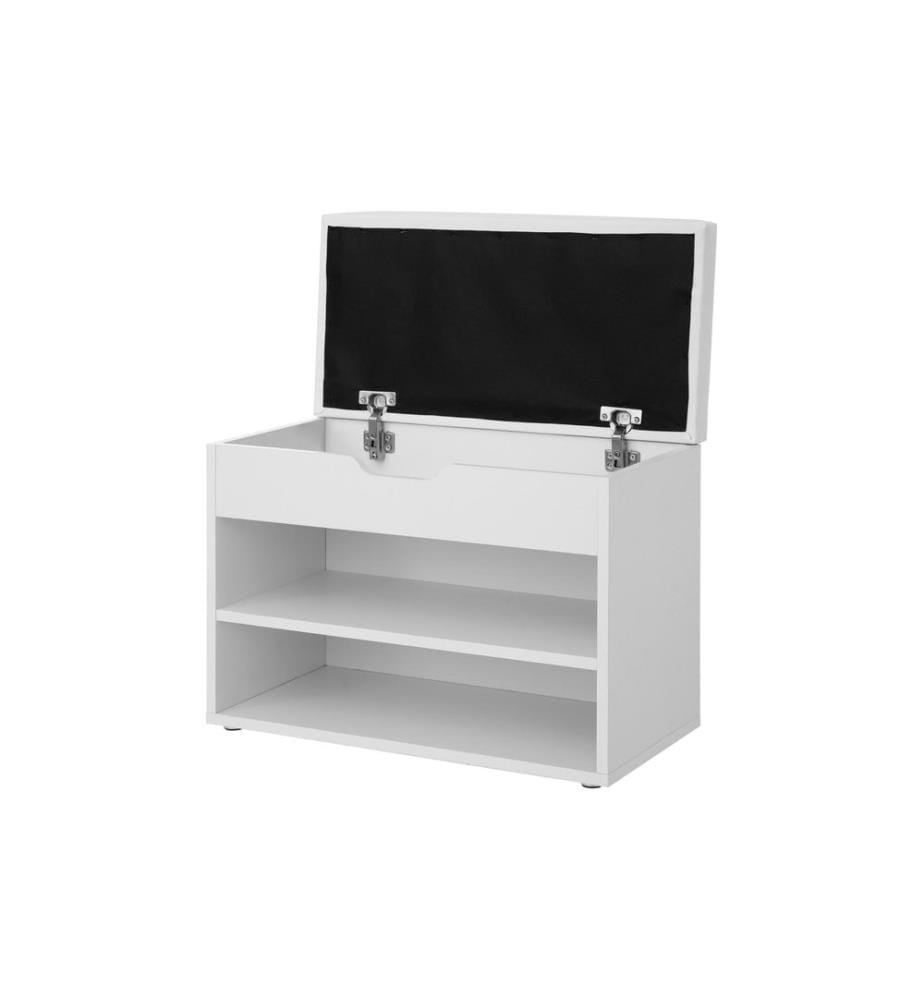 VASAGLE - Schuhregal mit Polsterbank 60 x 44 cm, Weiss matt