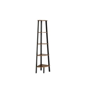 VASAGLE - Regal mit 5 Ebenen 34 x 159 cm, Schwarz/Dunkelbraun