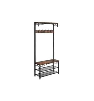 VASAGLE - Portemanteau avec étagère à chaussures 178.5 cm, Noir/Brun