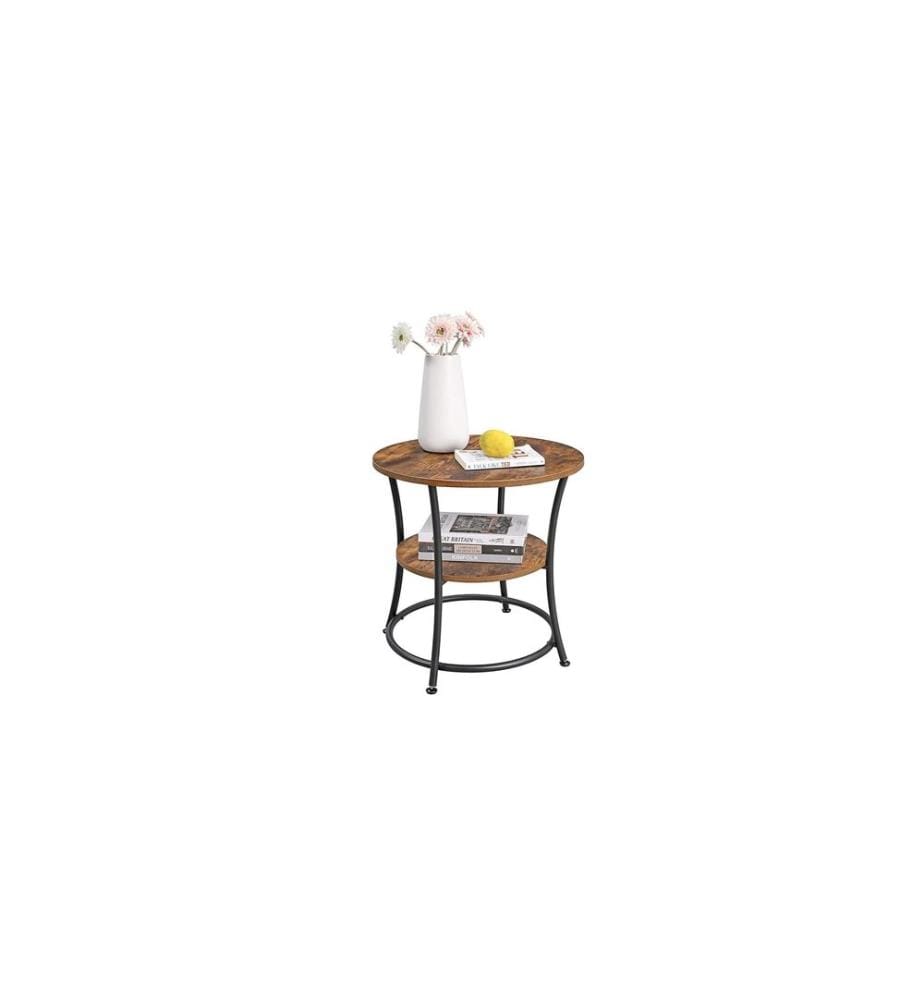 VASAGLE - Table basse rond 50 x 50 cm, Noir/Brun
