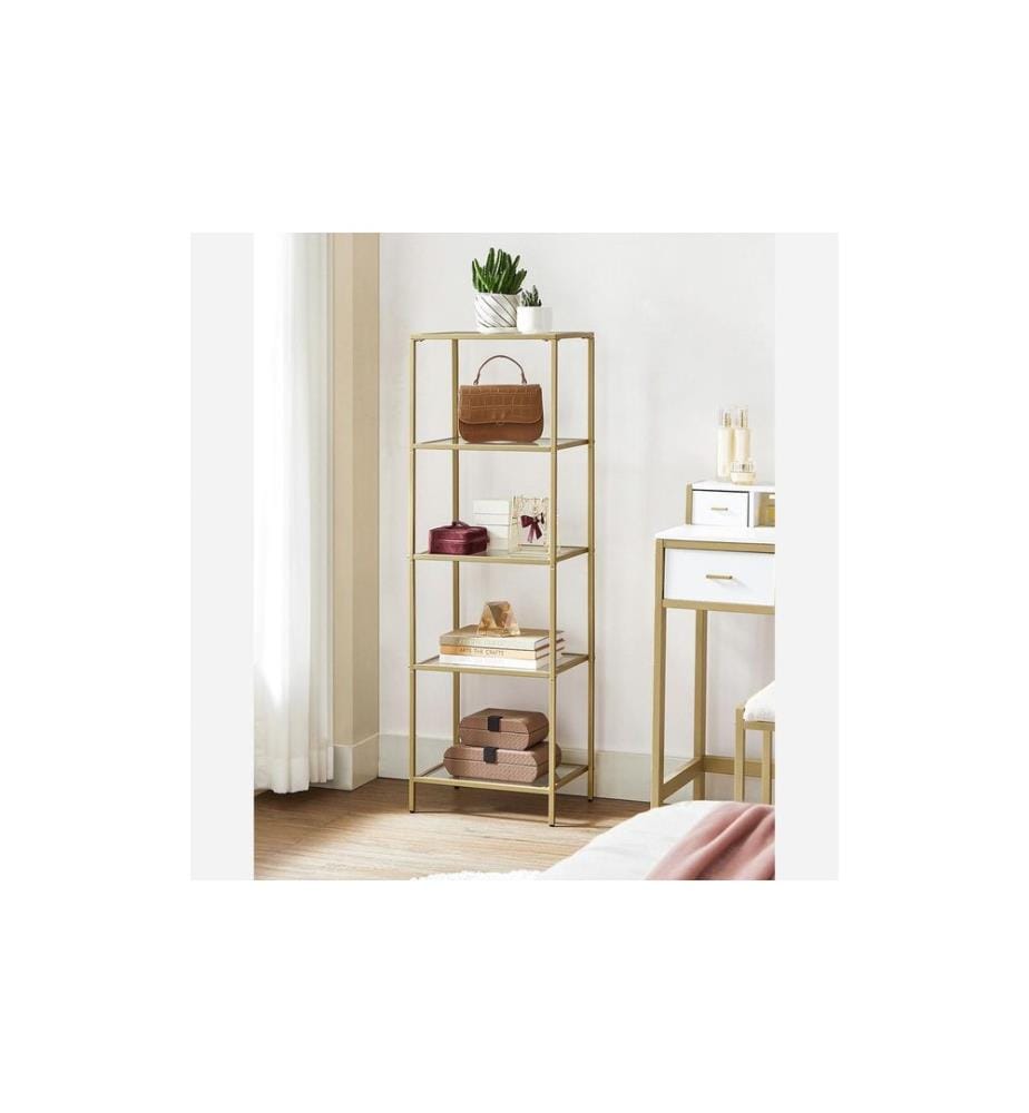 VASAGLE - Regal 30 cm x 124.5 cm, Gold