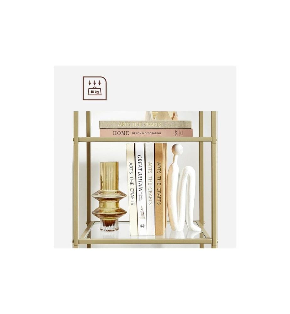 VASAGLE - Regal 30 cm x 124.5 cm, Gold