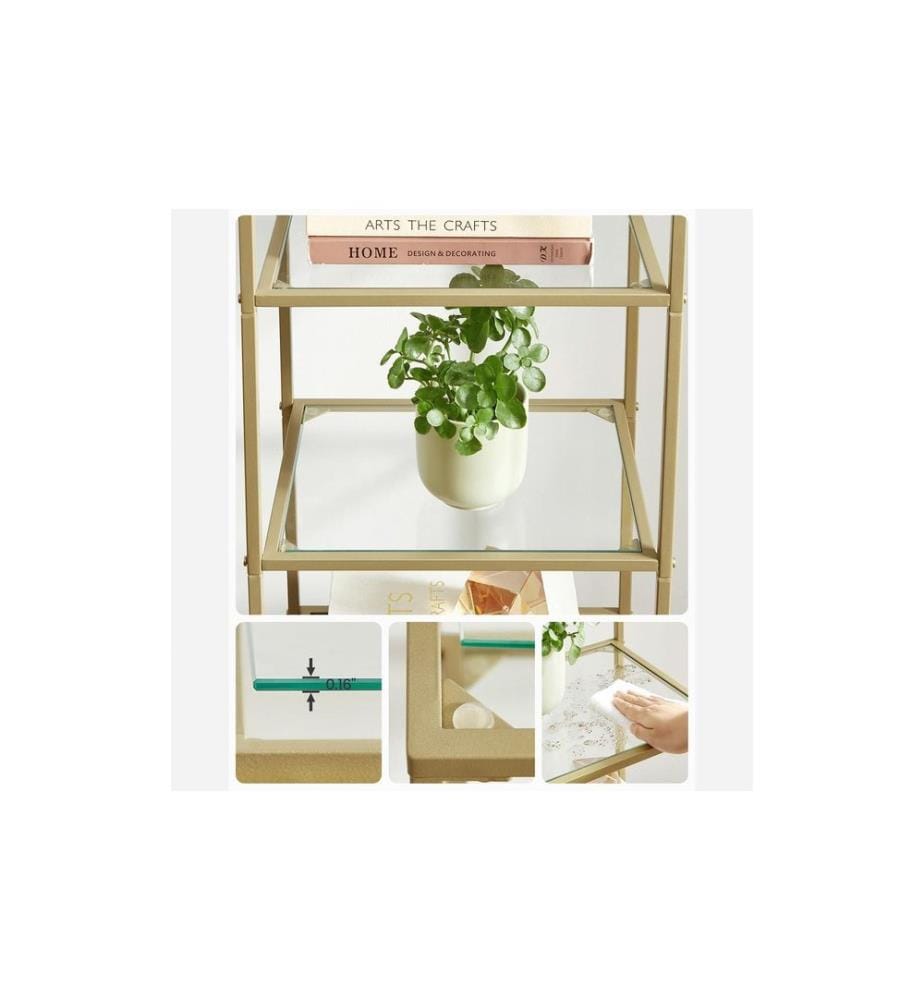 VASAGLE - Regal 30 cm x 124.5 cm, Gold