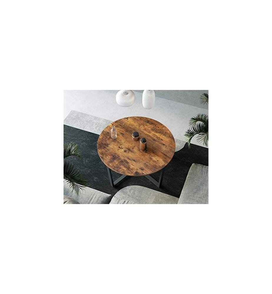 VASAGLE - Table basse 88 x 47 cm, Noir/Brun