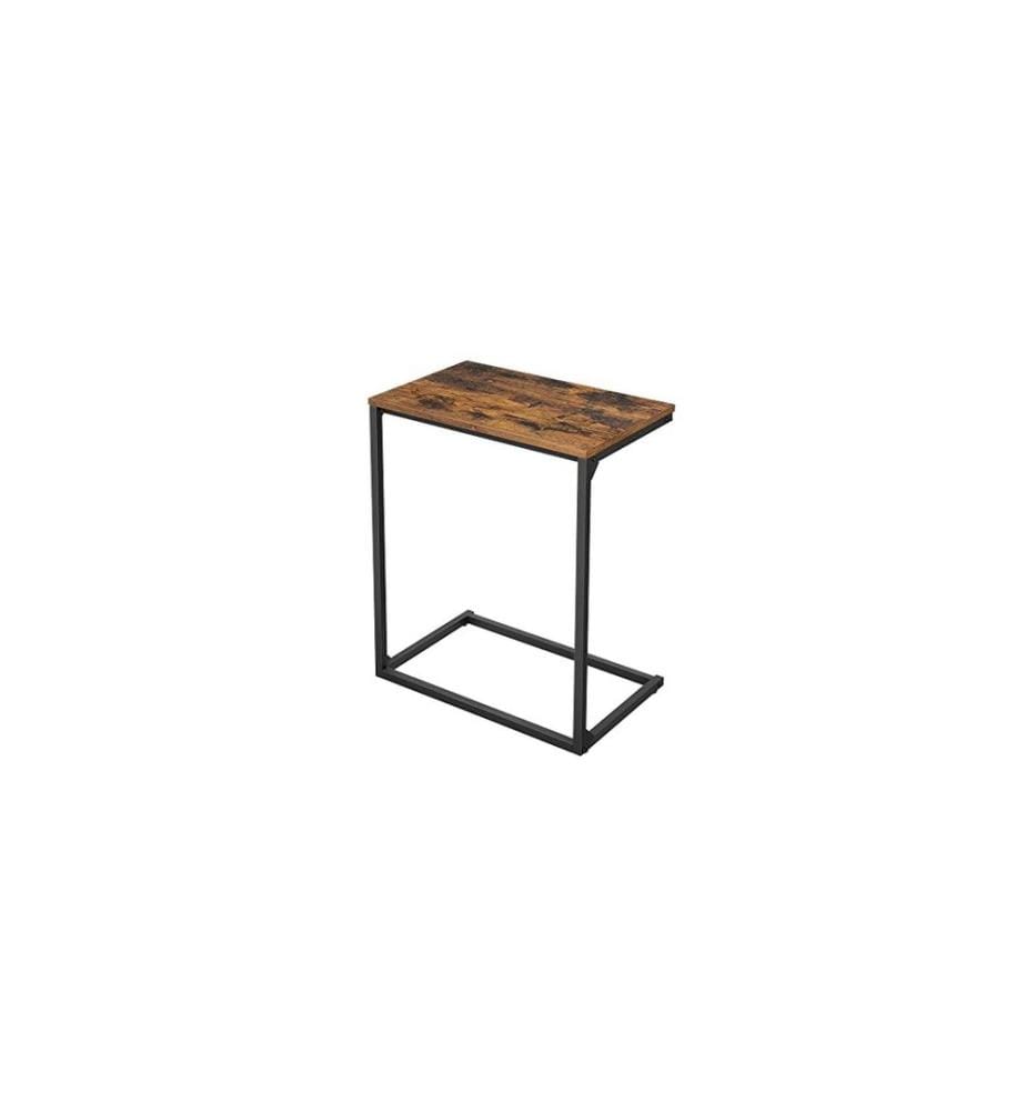 VASAGLE - Table d'appoint 55 x 35 x 66 cm, Noir/Brun