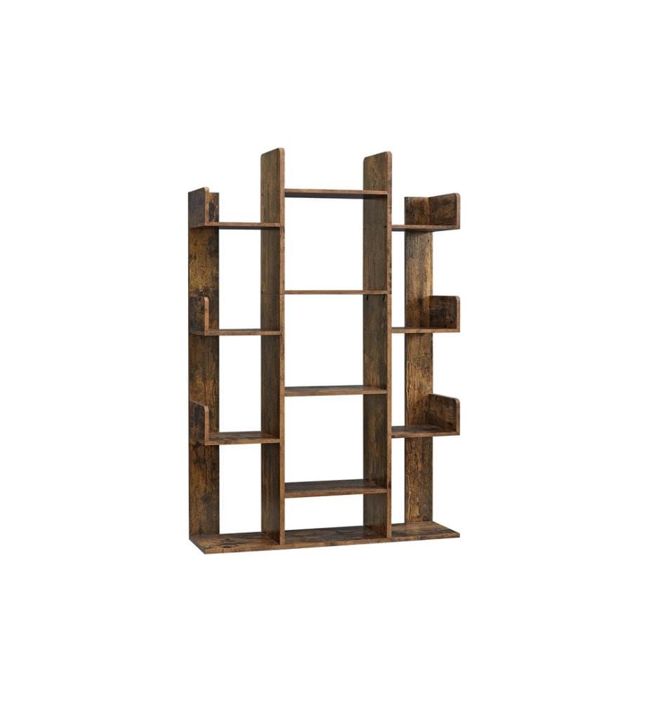 VASAGLE - Regal mit 13 Ablagen 86 x 25 x 140 cm, Braun