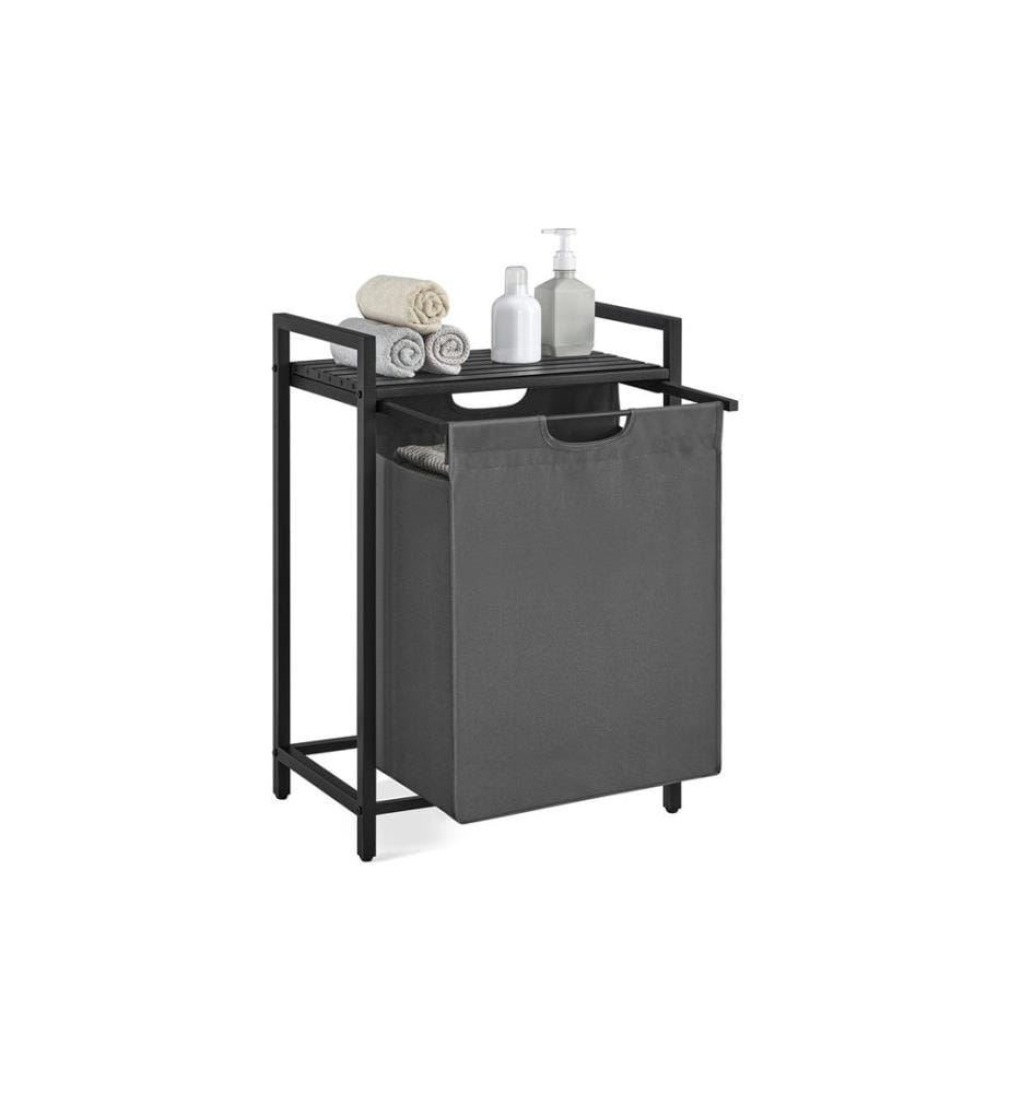 VASAGLE - Corbeille à linge avec tablette 65 l, Gris
