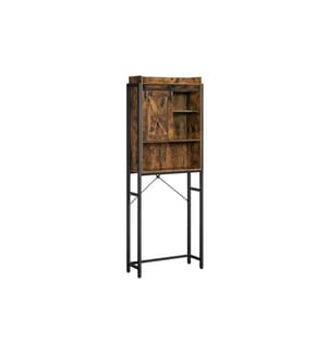 VASAGLE - Badezimmerregal mit Schrank 64 x 24 x 171 cm, Schwarz/Braun