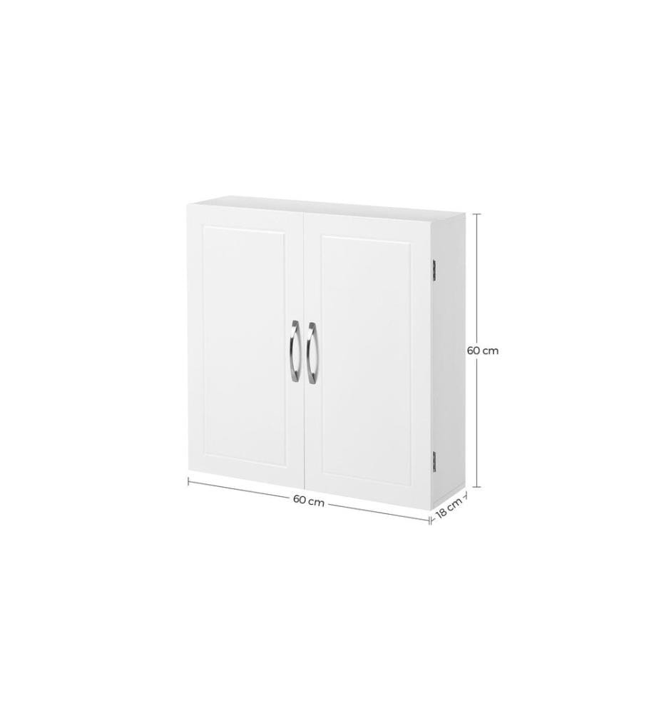 VASAGLE - Badezimmerregal 60 x 60 cm, Weiss