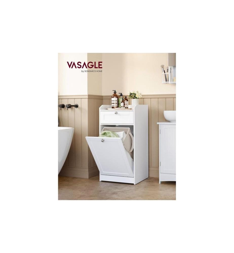 VASAGLE - Badezimmerregal 40 x 80.2 cm, Weiss