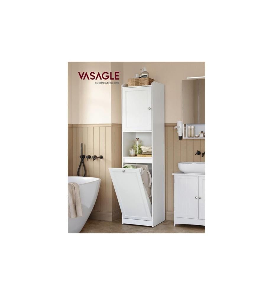 VASAGLE - Badezimmerregal 40 x 170 cm, Weiss