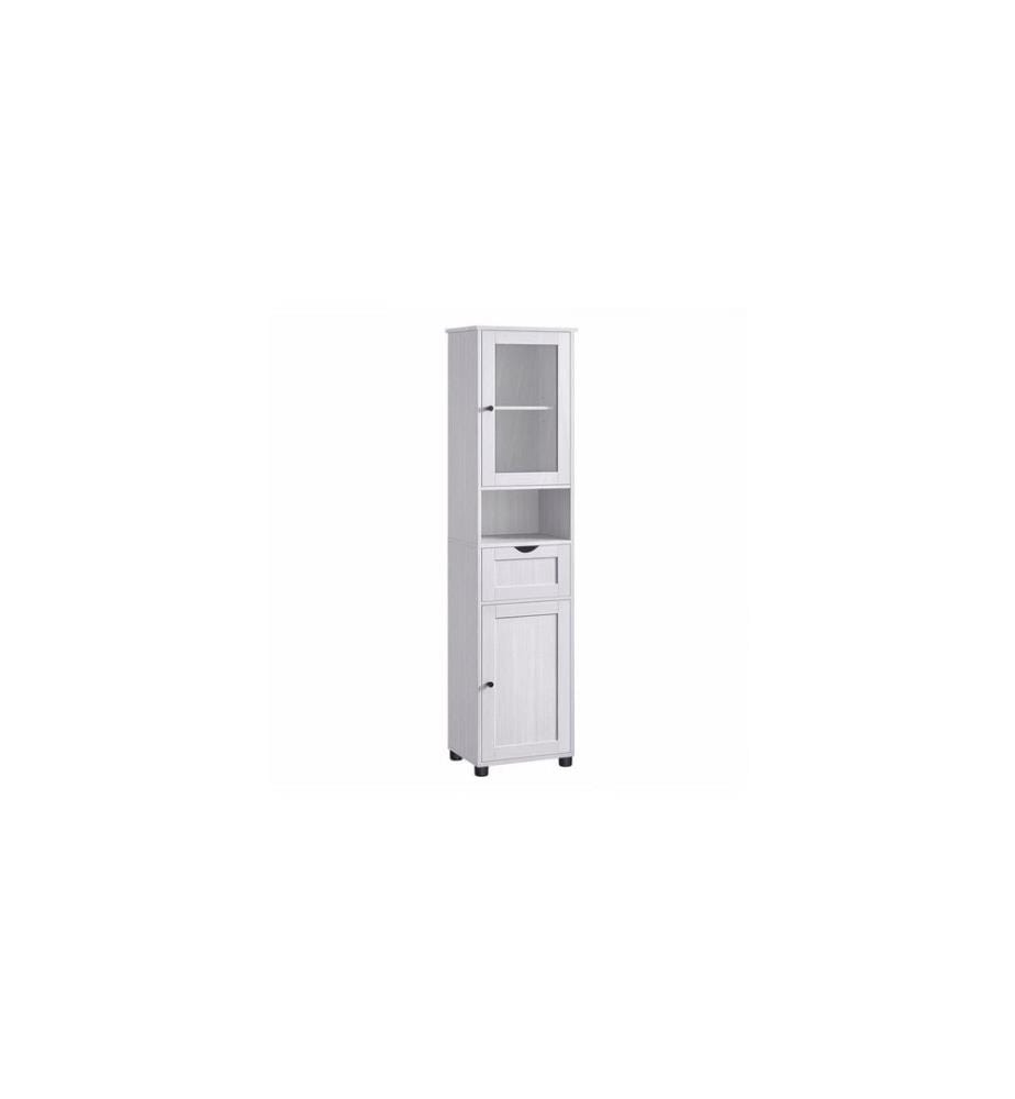 VASAGLE - Vitrine Style maison de campagne 40 x 165 cm, Blanc