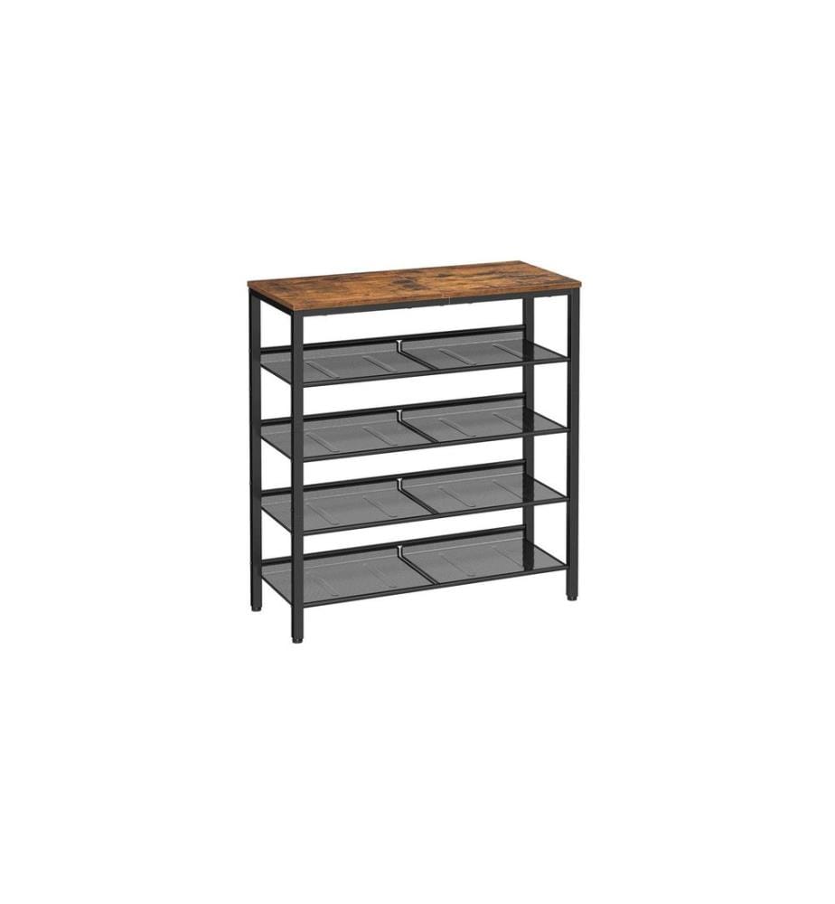 VASAGLE - Schuhorganizer 75 x 93 cm, Braun/Schwarz