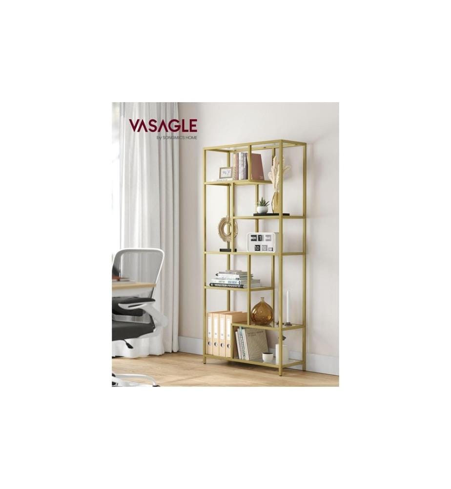 VASAGLE - Regal 6 Ablagen 80 x 180.3 cm, Gold