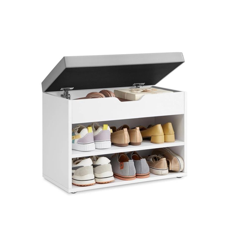 VASAGLE - Meuble à chaussures avec coussin 60 x 44 cm, Blanc