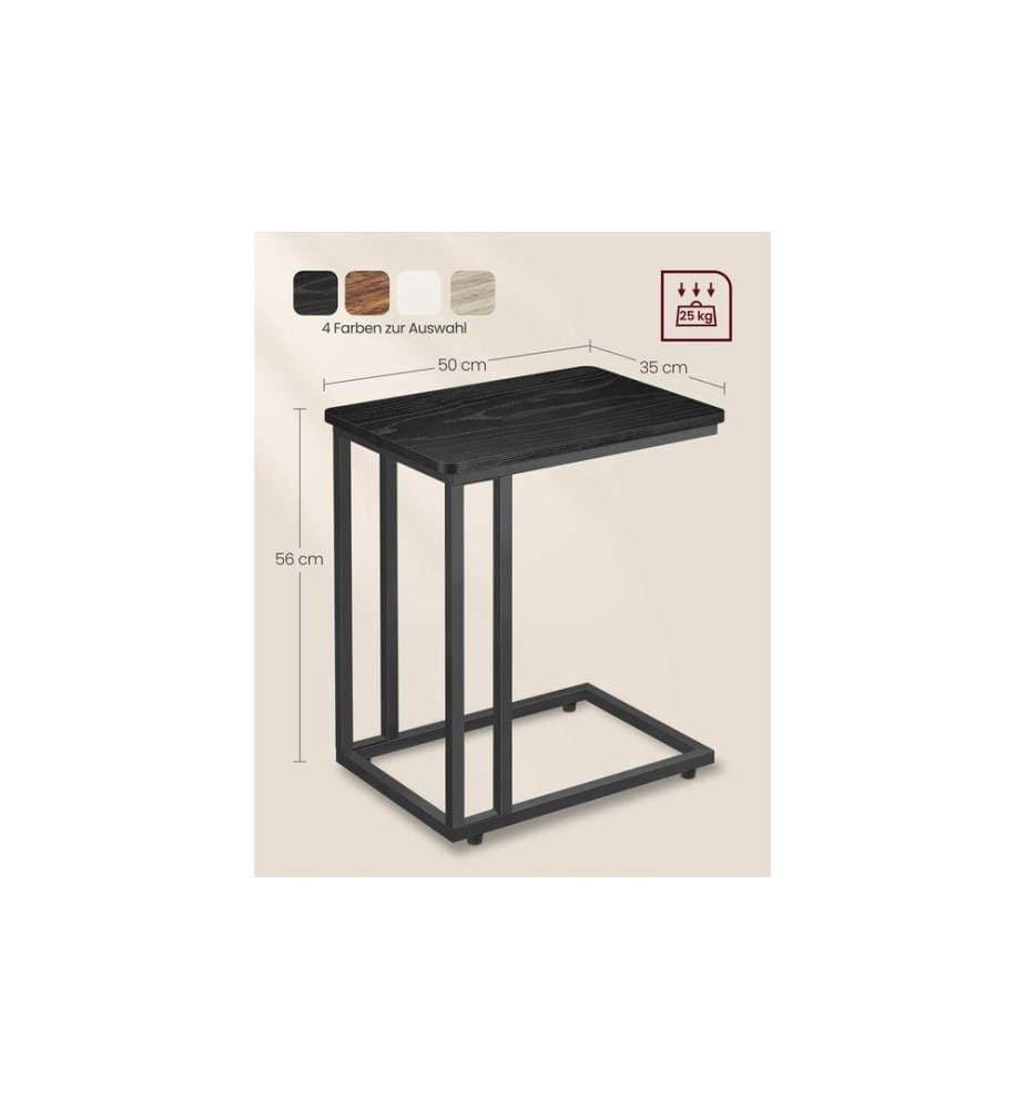 VASAGLE - Beistelltisch mit Rollen 35 x 60 cm, Schwarz