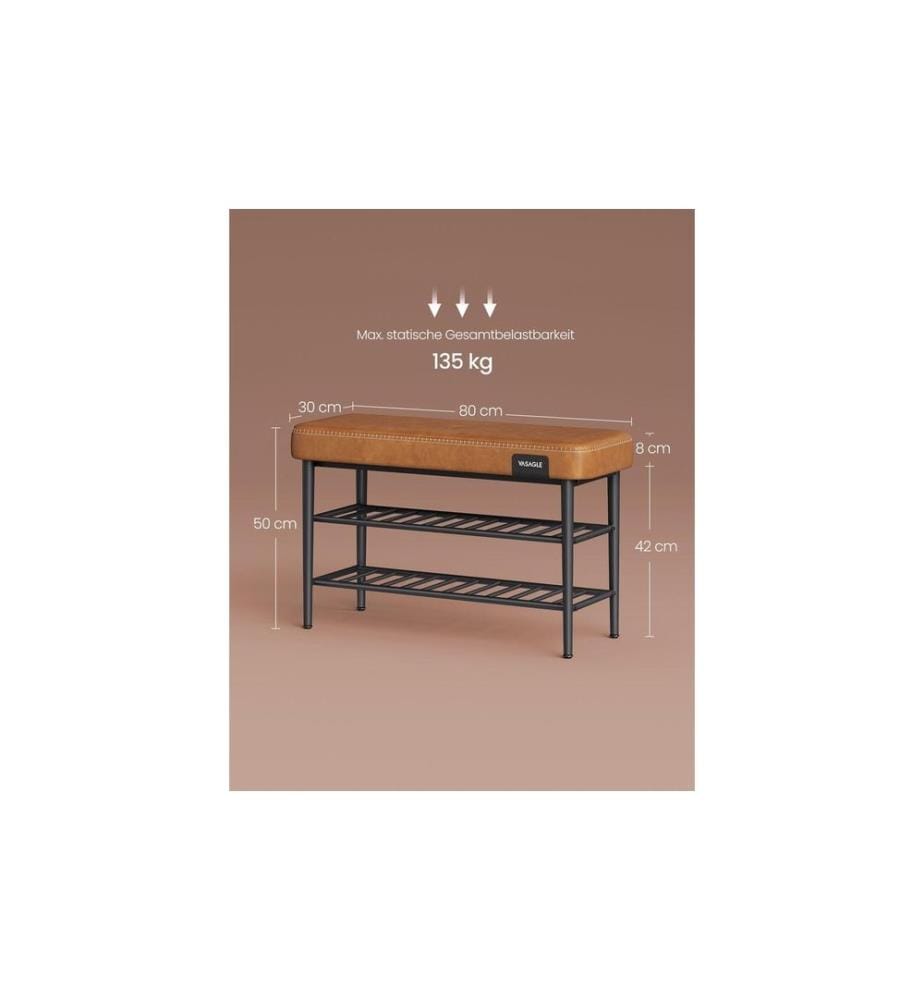 VASAGLE - Schuhorganizer Ekho 80 x 50 cm, Braun