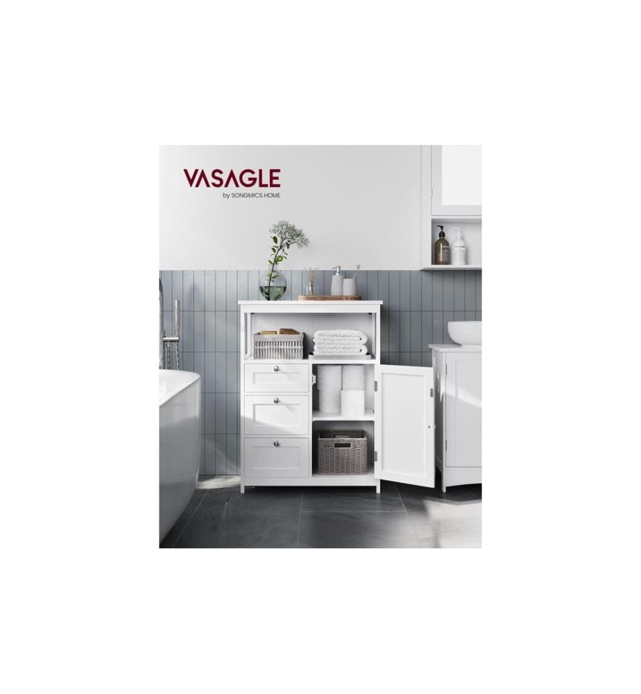 VASAGLE - Kommode Floor Cabinet, MDF, 60 x 80 cm, Weiss