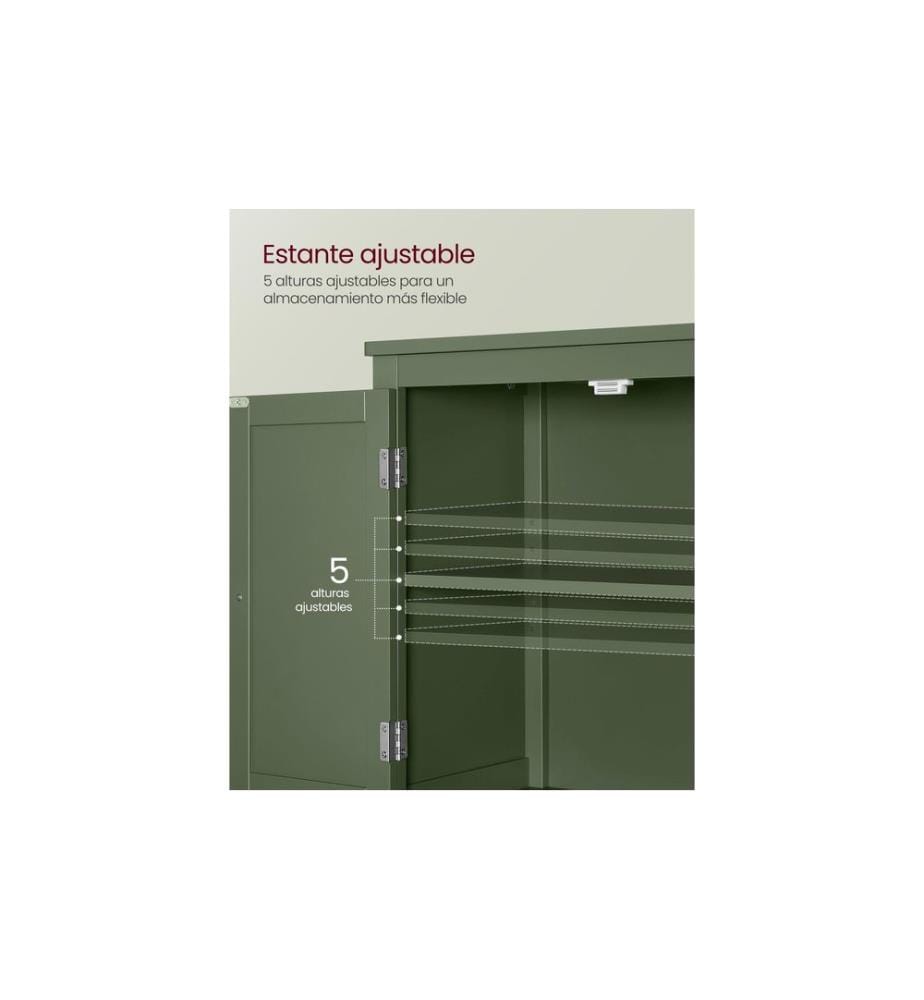 VASAGLE - Commode Bathroom Cabinet, 60 x 110 cm, vert forêt