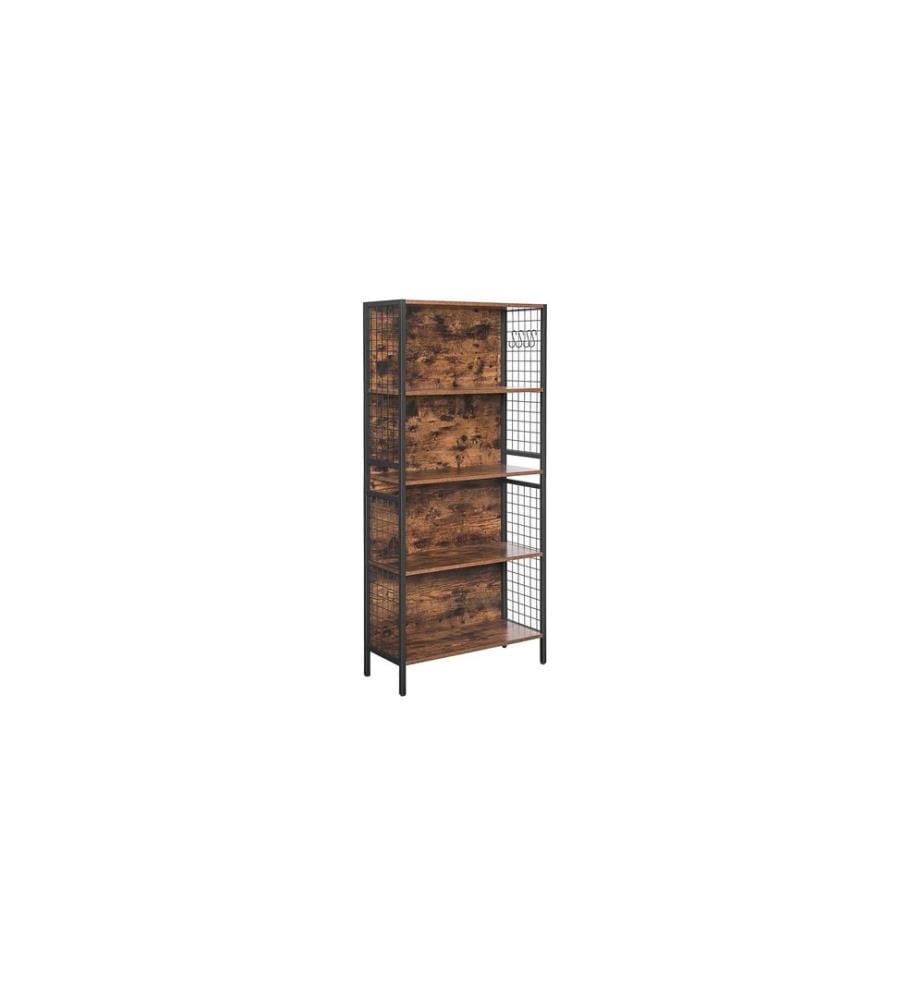 VASAGLE - Regal 74 x 30 x 154.5 cm, Vintagebraun / Schwarz
