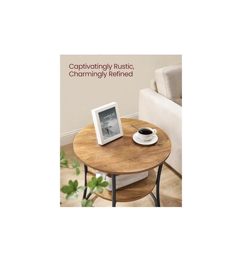 VASAGLE - Table d'appoint 54 x 55 cm, brun noyer / noir