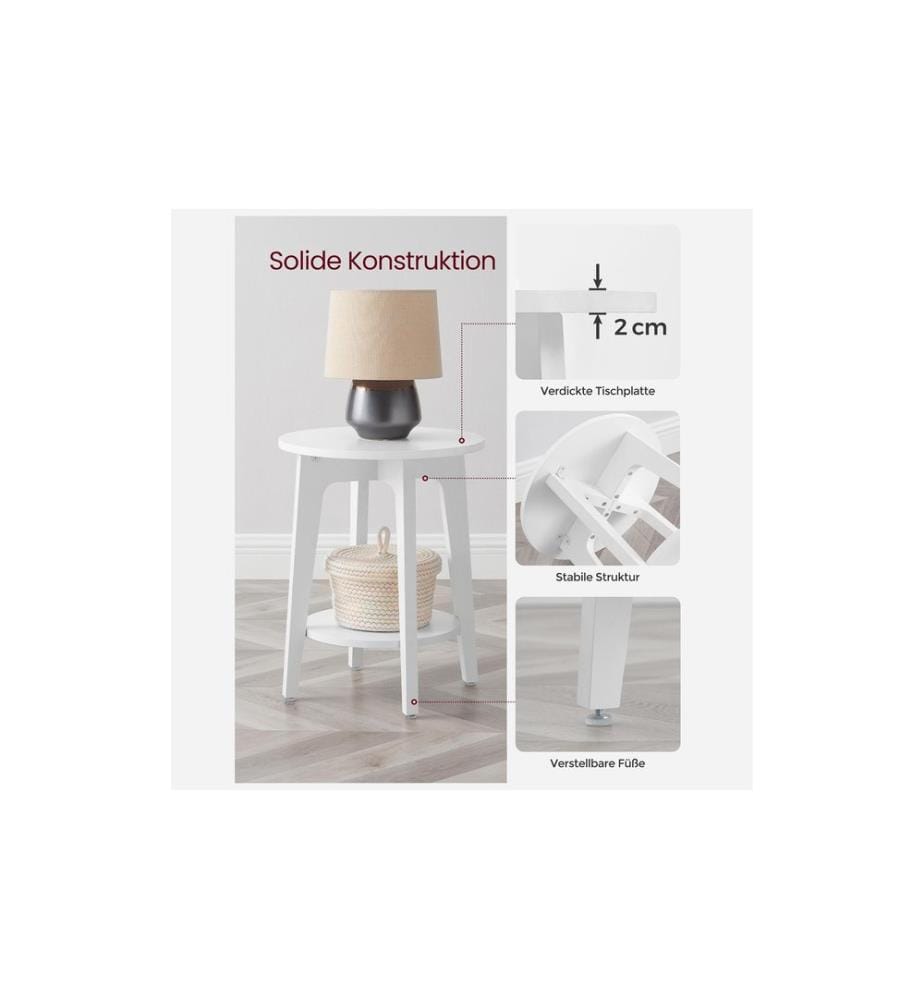 VASAGLE - Table d'appoint 40 x 50 cm, blanc