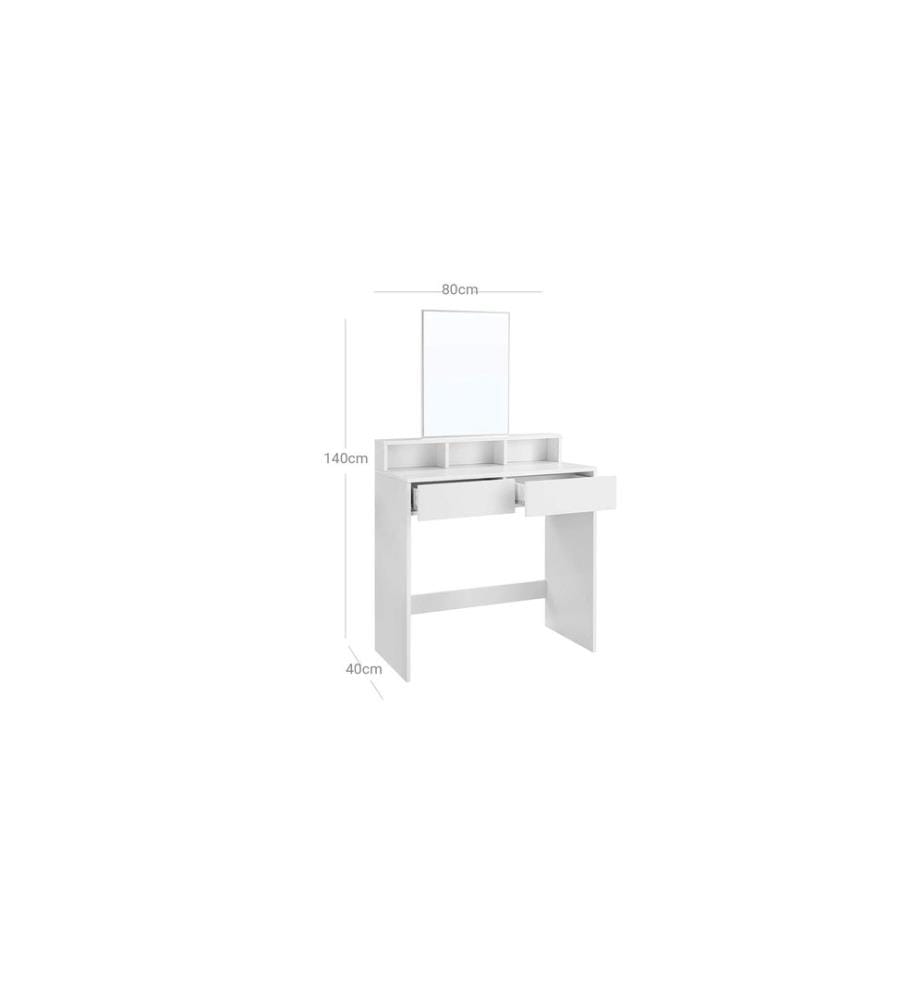 VASAGLE - Coiffeuse 80 x 40 x 140 cm, blanc
