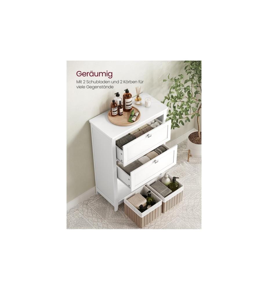 VASAGLE - Badezimmer-Schrank 30 x 80 cm, Weiss