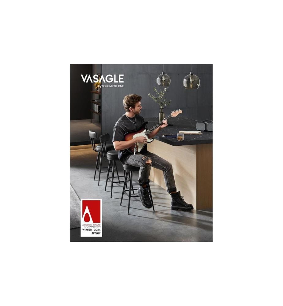 VASAGLE - Barhocker 2er Set 54 x 90.5 cm, Schwarz