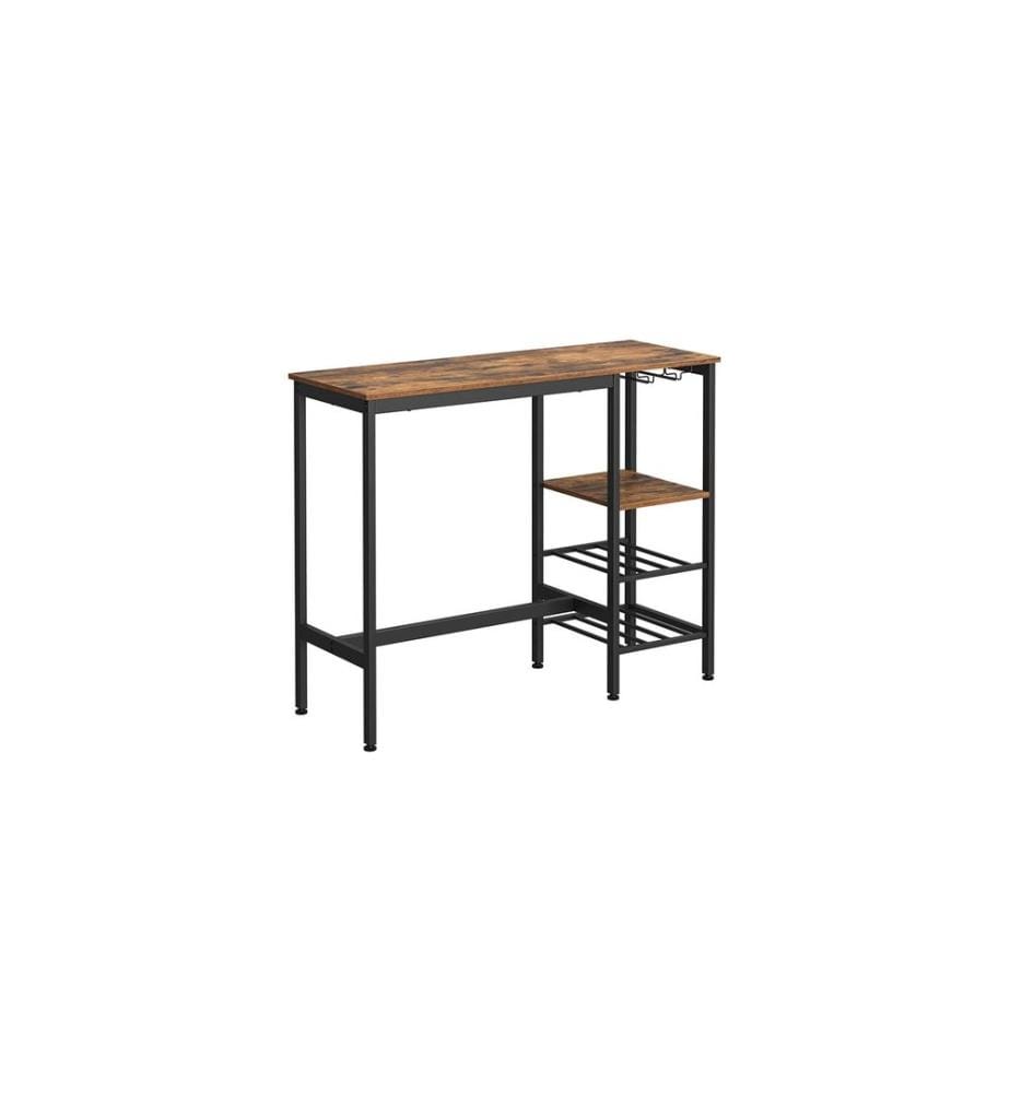 VASAGLE - Bartisch Industrial 40 x 90 cm, Schwarz/Braun