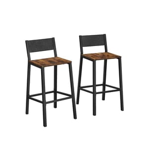 VASAGLE - Barhocker 2 Stück 43.1 x 97.2 cm, Schwarz/Braun