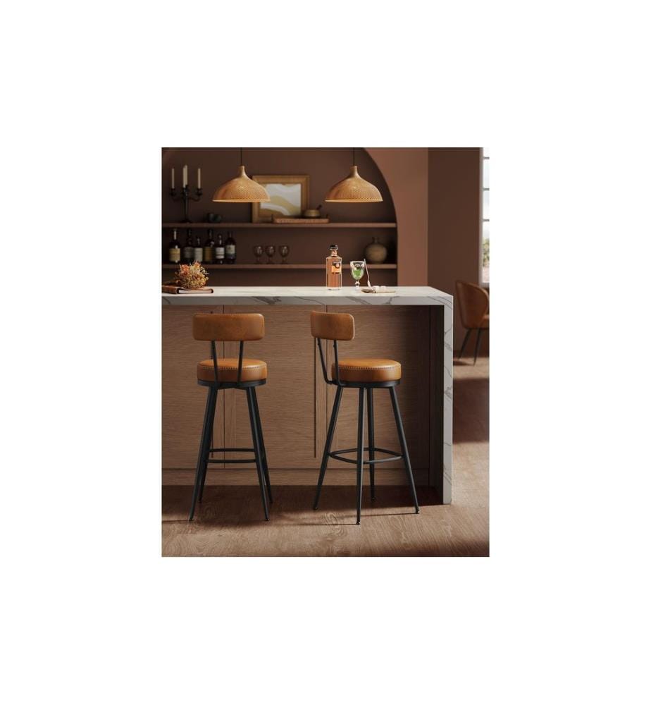 VASAGLE - Barhocker 2 Stück 56 x 101.3 cm, Schwarz/Braun