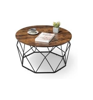 VASAGLE - Couchtisch 80 x 45 cm, Schwarz/Braun