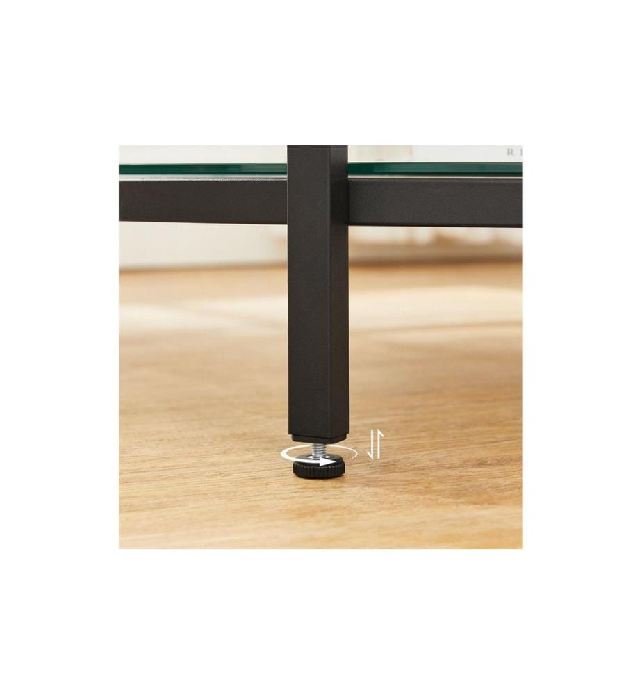 VASAGLE - Table basse 80 x 44.5 cm, Noir/Gris