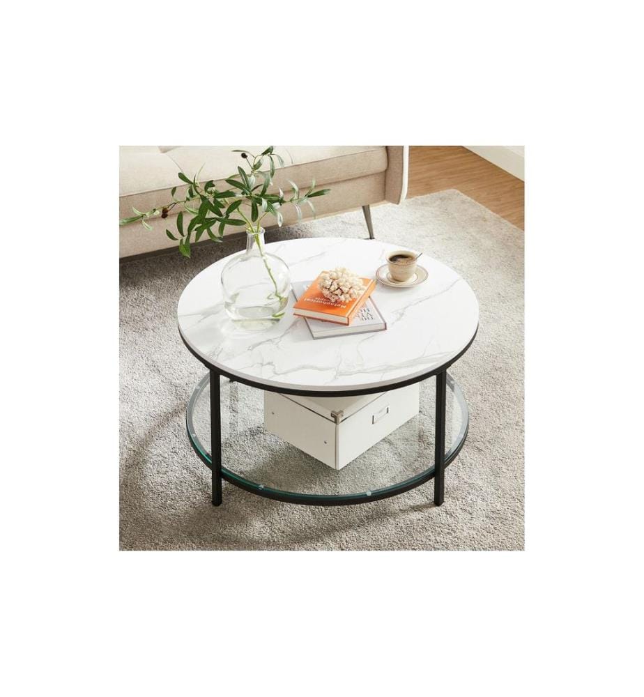 VASAGLE - Table basse 80 x 44.5 cm, Noir/Gris