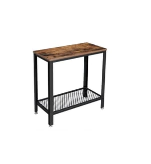 VASAGLE - Couchtisch mit Ablage 60 x 60 cm, Schwarz/Braun
