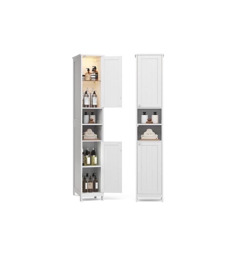 VASAGLE - Badezimmerregal 30 x 170 cm, Weiss