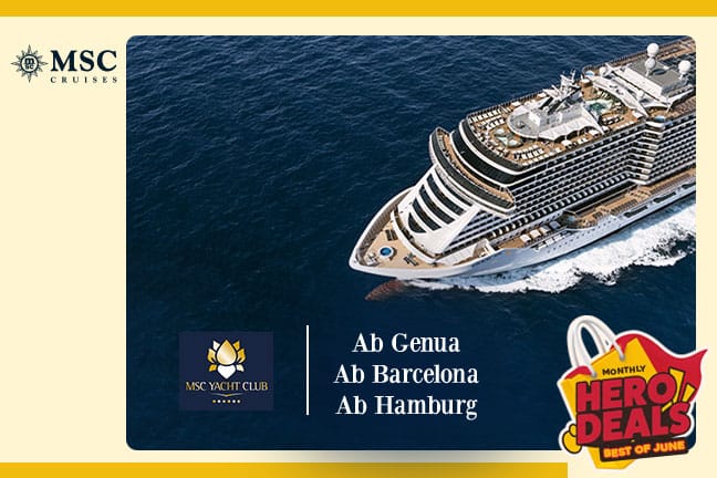 6 oder 7 Nächte im MSC Yacht Club, verschiedene Routen