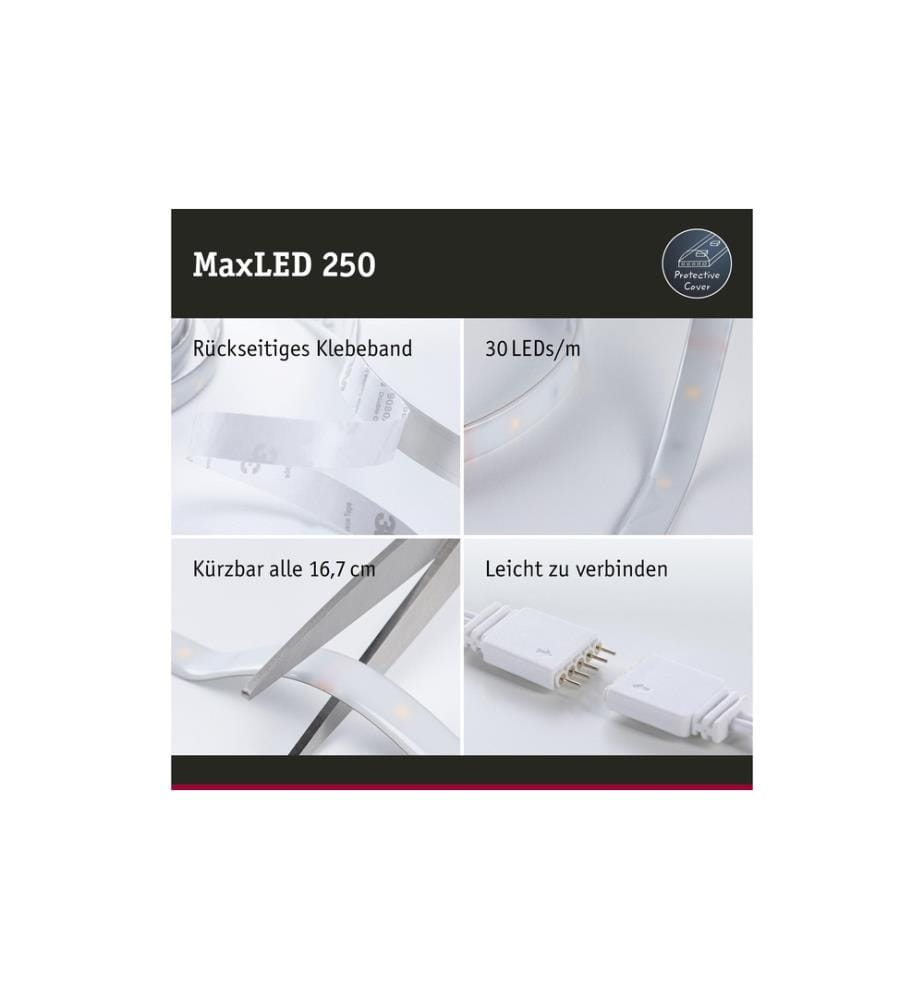 PAULMANN - Ruban à LED MaxLED 250 6500 K, 3 m Ensemble de base
