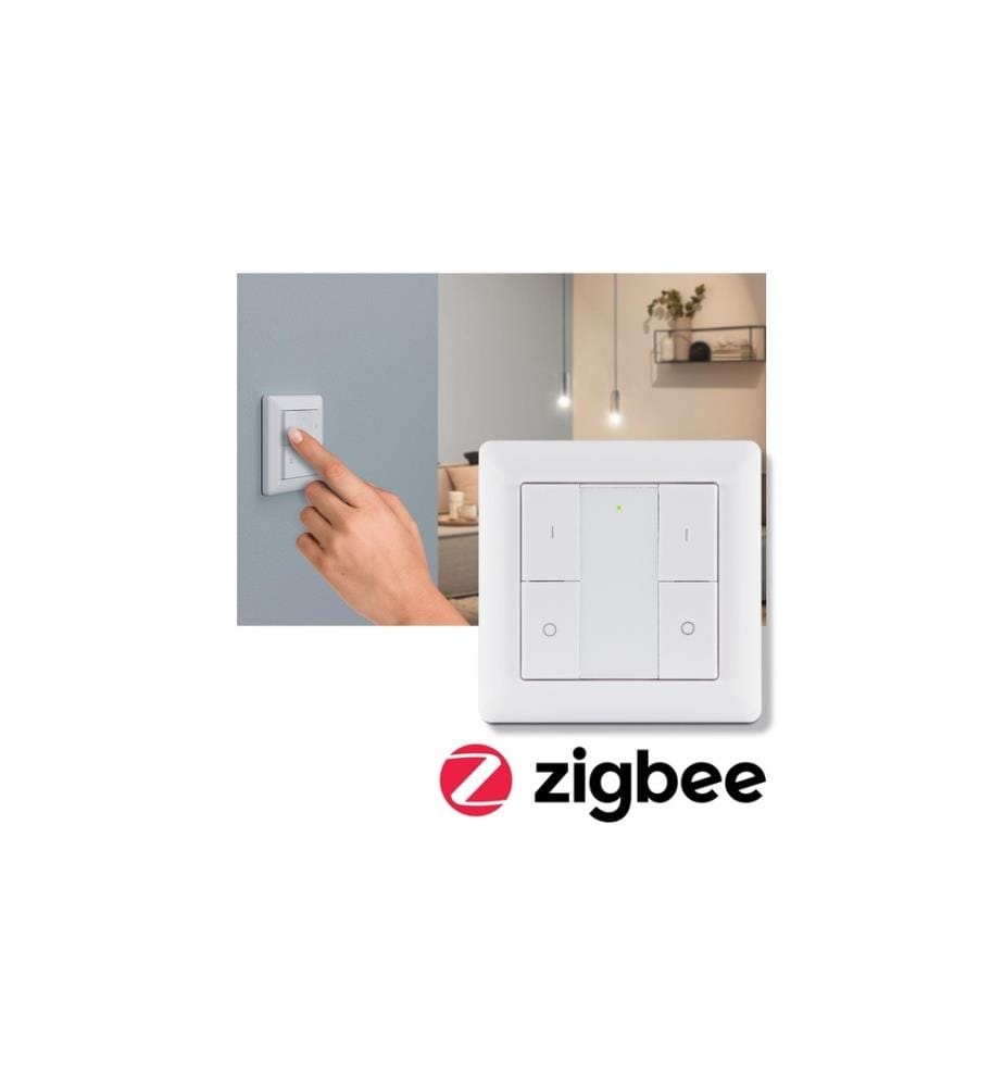 PAULMANN - Funk-Wandtaster ZigBee On / Off / Dimmer, Weiss