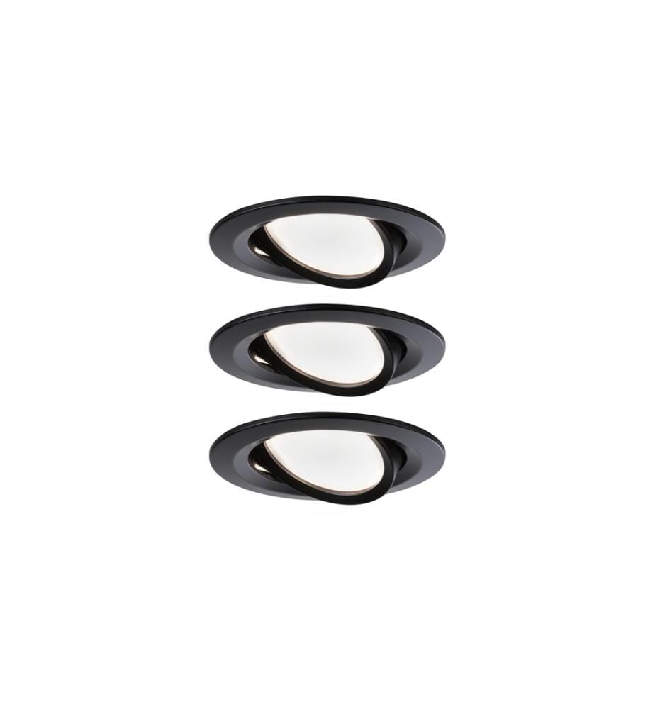 PAULMANN - Einbauspot Nova Coin Set, 3 x 6 W, 2700 K, Schwarz