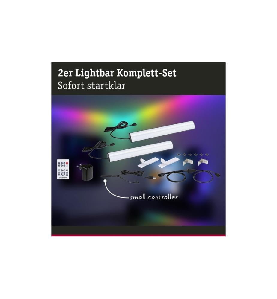 PAULMANN - EntertainLED Lightbar Dynamic RGB, 30 cm, Noir, Lot de 2