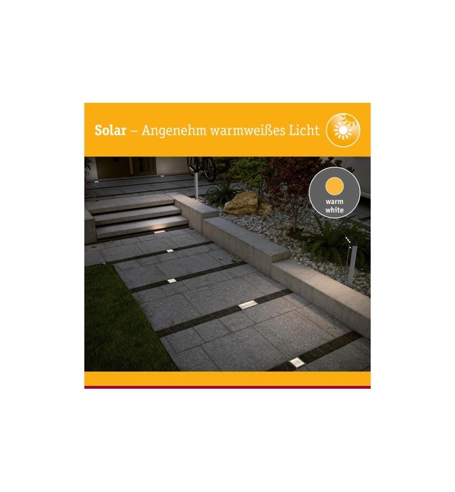 PAULMANN - Wegeleuchte LED Solar Cube, 0.24W, 2700K, Edelstahl