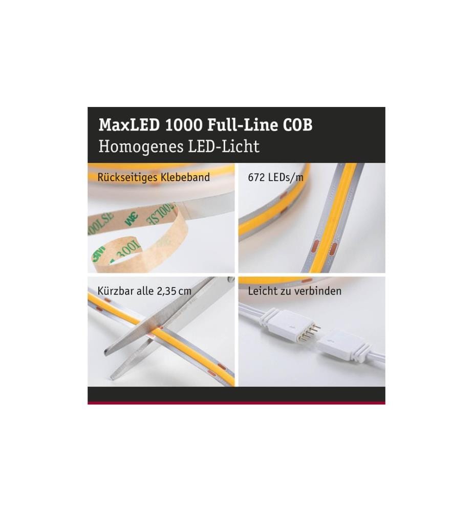 PAULMANN - MaxLED 1000 LED Strip Full-Line COB Basisset