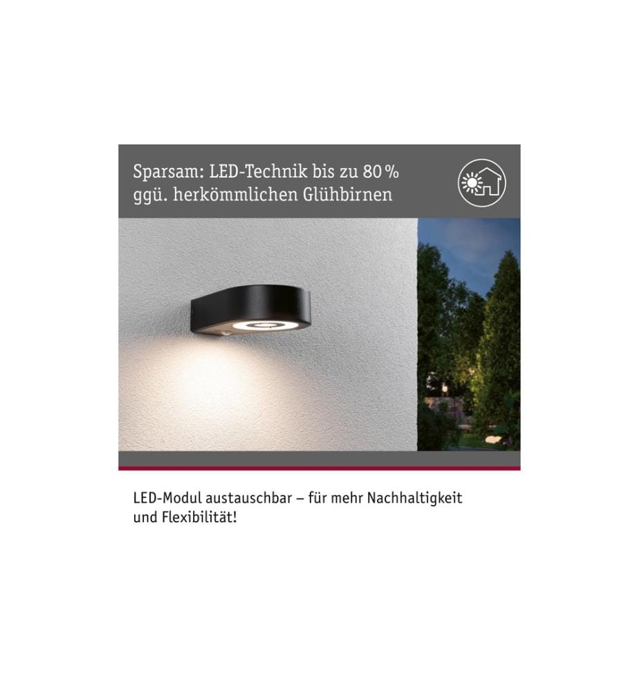 PAULMANN - LED Aussenwandleuchte Silma Bewegungsmelder Anthrazit