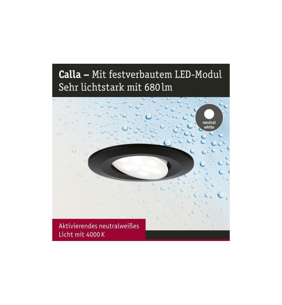 PAULMANN - Luminaire encastré LED Calla Set de base orientable Noir