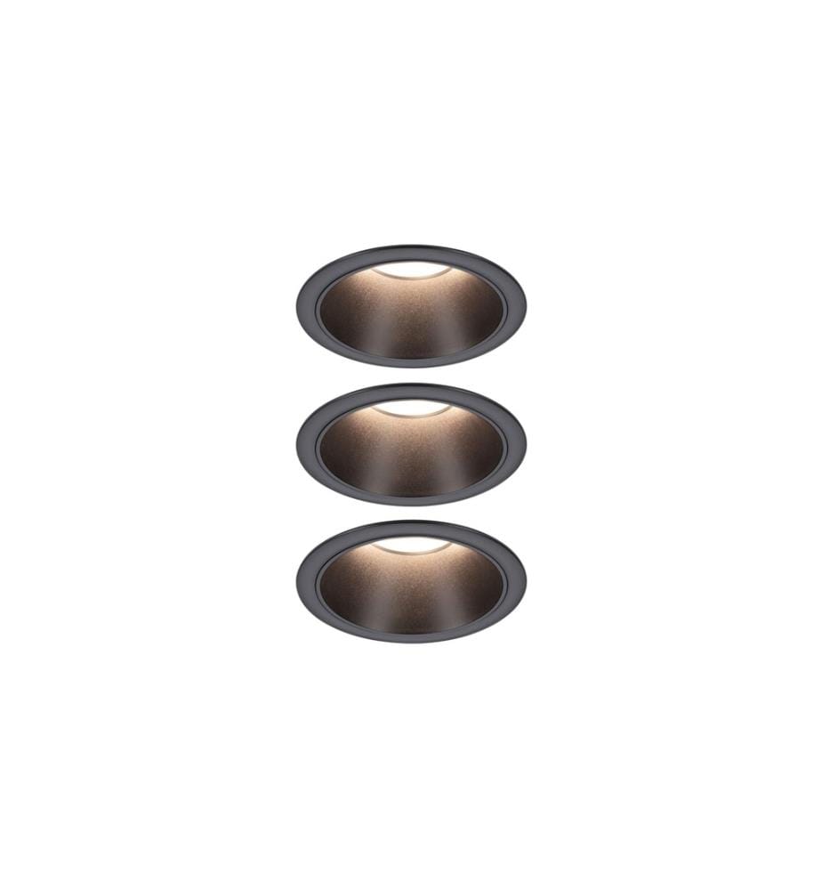 PAULMANN - Einbauleuchte LED Cole Coin 3er-Set Schwarz