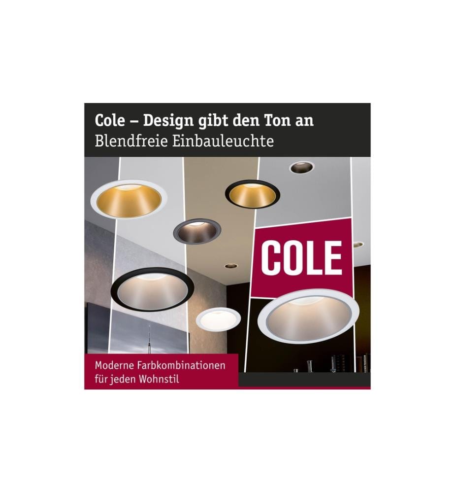 PAULMANN - Einbauleuchte LED Cole Coin 3er-Set Schwarz
