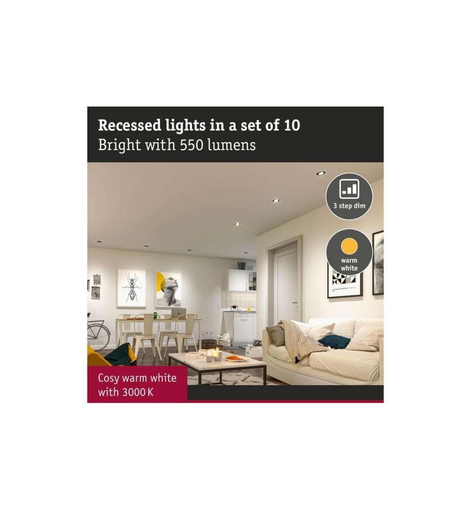 PAULMANN - Einbauleuchte LED 10er-Set schwenkbar rund 82 mm